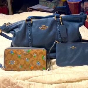 Beautiful coach bag with wallet and coin pouch.